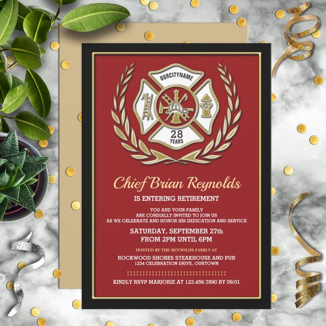 Firefighter Retirement Party Invitation (Creator Uploaded)