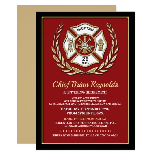 Firefighter Retirement Party Invitations 6