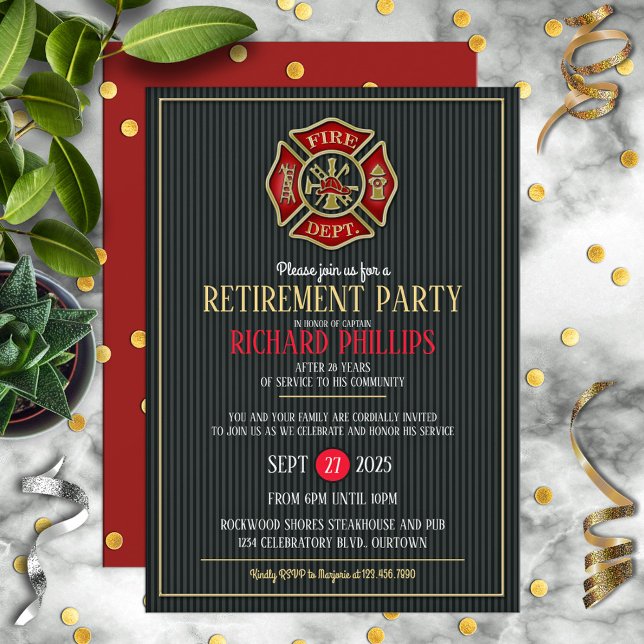 Firefighter Retirement Party Invitations (Creator Uploaded)