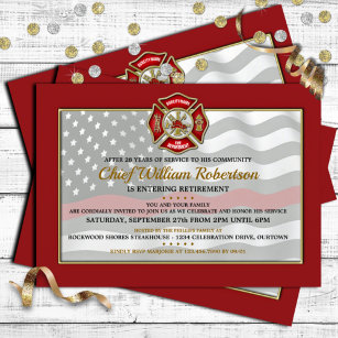 Firefighter Retirement Party Invitations