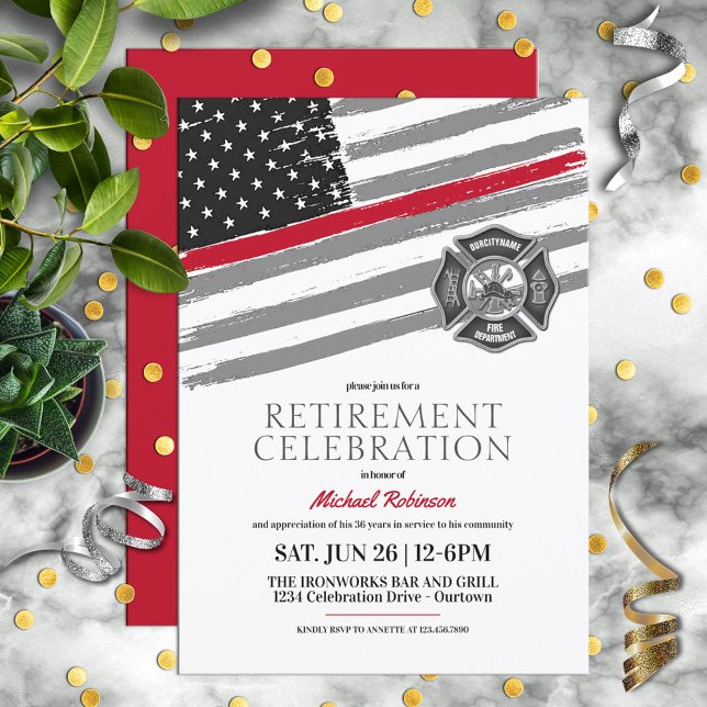 Firefighter Retirement Party Invitations (Creator Uploaded)