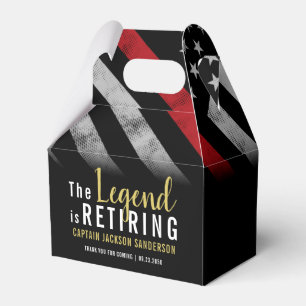 Firefighter Retirement Party Red Line Flag Fireman Favour Box