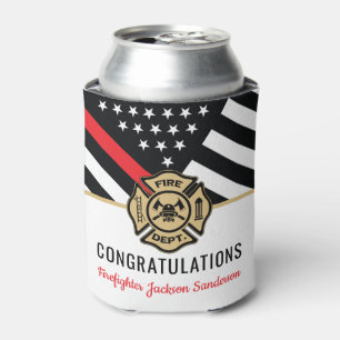 Firefighter Retirement Party Thin Red Line Fireman Can Cooler