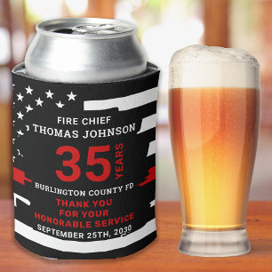 Firefighter Retirement Personalised Thin Red Line  Can Cooler