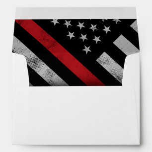 Firefighter Retirement Red Line Flag Fireman Envelope