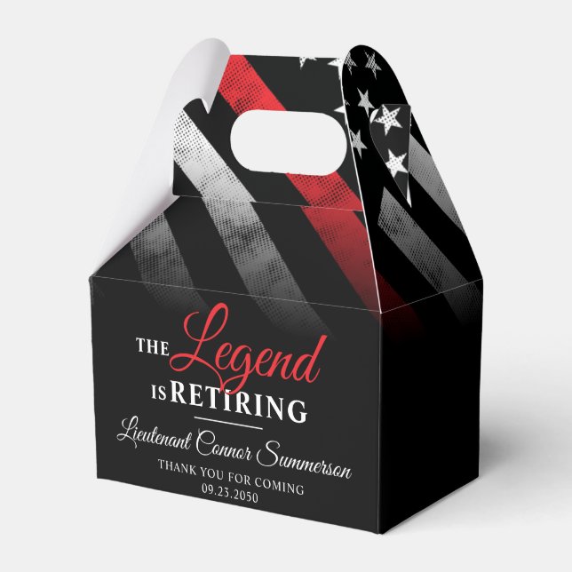 Firefighter Retirement Red Line Flag Fireman Favour Box (Front Side)