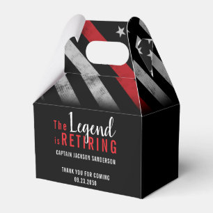 Firefighter Retirement Red Line Flag Fireman Favour Box