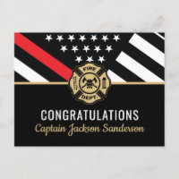 Firefighter Retirement Red Line Flag Fireman