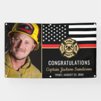 Firefighter Retirement Red Line Flag Fireman Photo