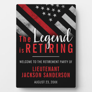 Firefighter Retirement Red Line Flag Fireman Plaque