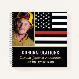 Firefighter Retirement Red Line Photo Guest Book