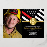 Firefighter Retirement Thin Red Line Fireman Photo