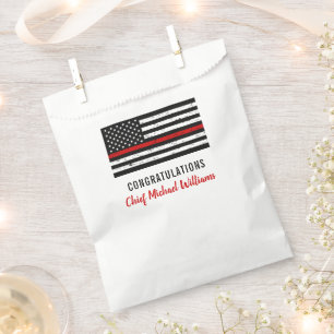 Firefighter Retirement Thin Red Line Flag Favour Bags