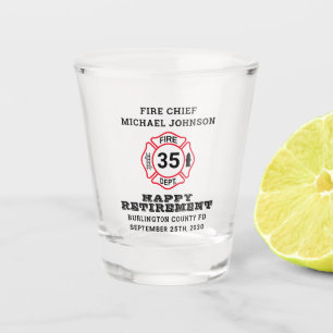 Firefighter Retirement Thin Red Line Maltese Cross Shot Glass