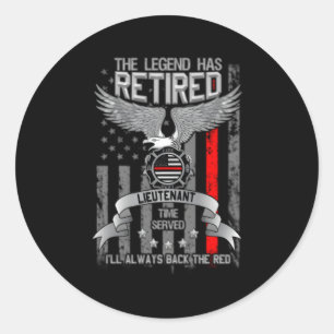 Firefighter Retiret Thin Red Line Retired Legend Classic Round Sticker