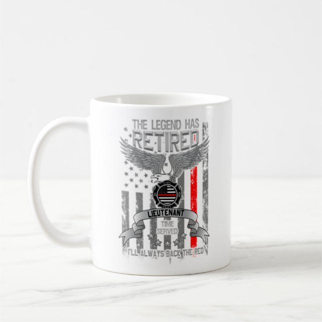 Firefighter Retiret Thin Red Line Retired Legend Coffee Mug (Left)