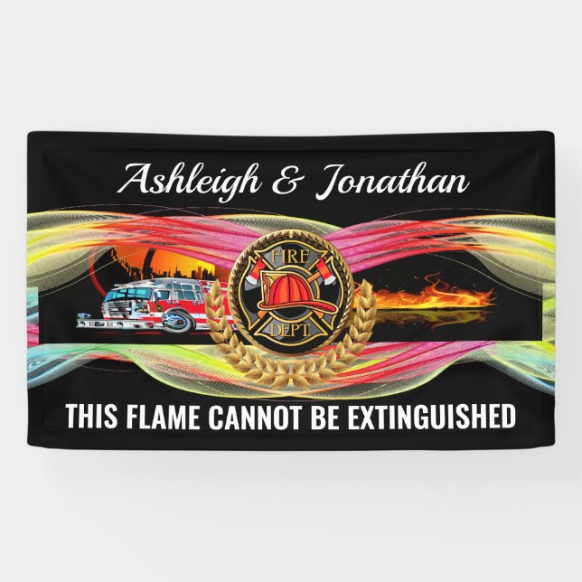 Firefighter Revised Wedding Invitation Banner (Horizontal)