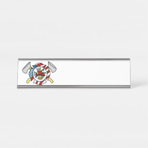 Firefighter’s Crest Desk Name Plate