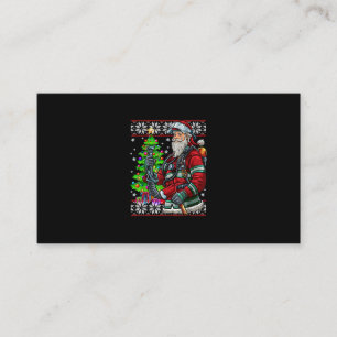 Firefighter Santa Claus Fireman Costume Ugly Business Card