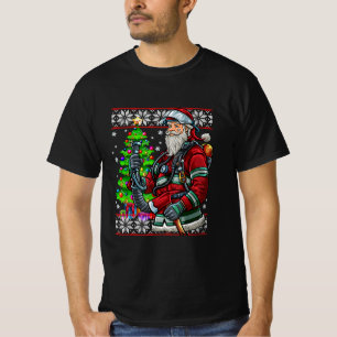 Firefighter Santa Claus Fireman Costume Ugly T-Shirt
