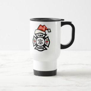 Firefighter Santa Claus Travel Mug