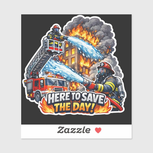 Firefighter Save the Day Sticker (Sheet)