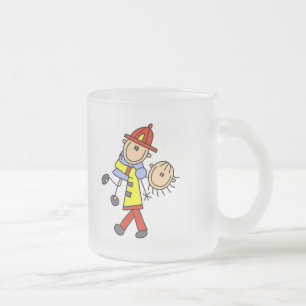 Firefighter Saving Lives T-shirts and Gifts Frosted Glass Coffee Mug
