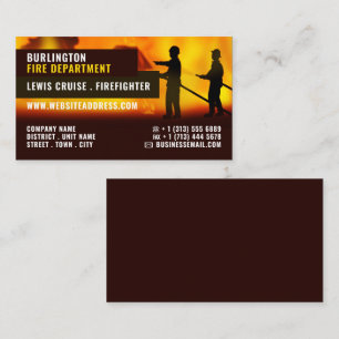 Firefighter Scene, Firefighter Business Card