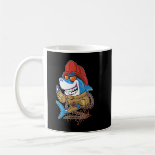 Firefighter Shark Fire Fighting Sea Animal Gear  Coffee Mug
