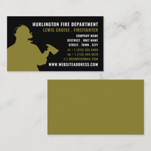 Firefighter Silhouette, Firefighter Business Card