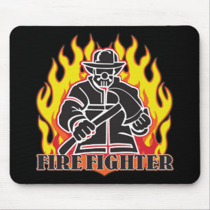 Firefighter Silhouette Mouse Mat