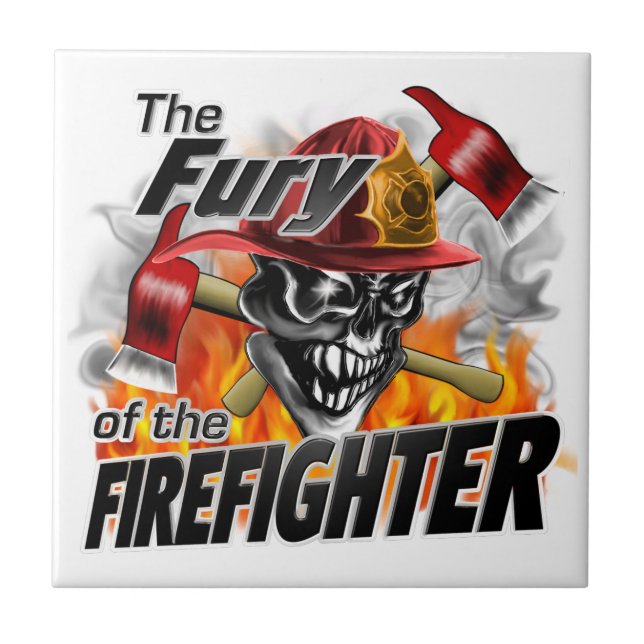 Firefighter Skull 5 and Flames Tile (Front)