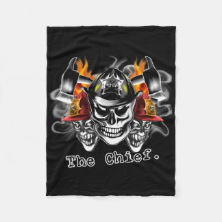 Firefighter Skull: The Chief Fleece Blanket