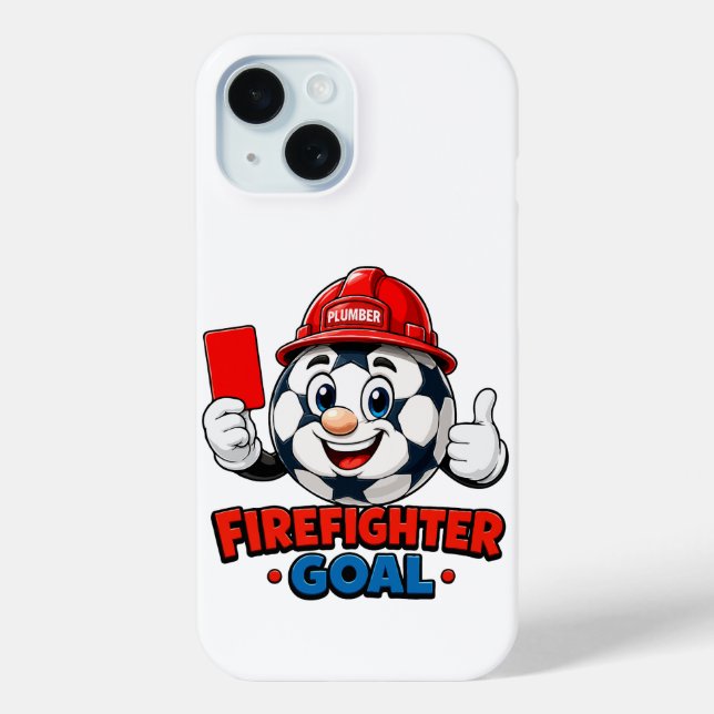 Firefighter Soccer Referee Mascot Case-Mate iPhone Case (Back)