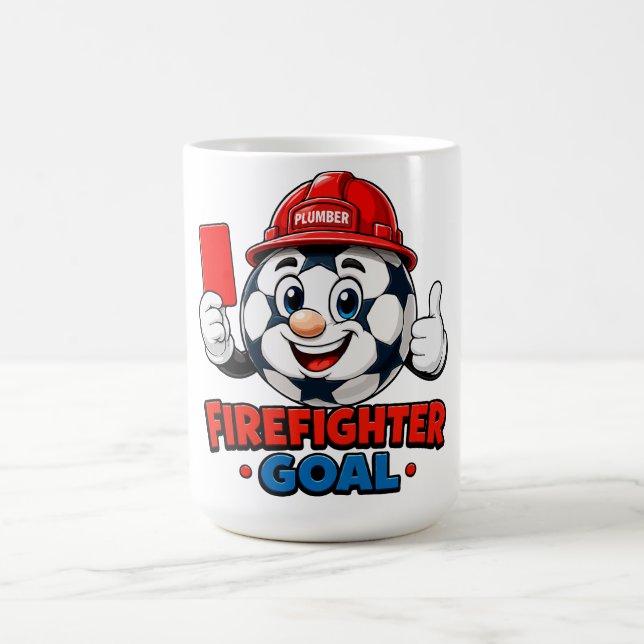 Firefighter Soccer Referee Mascot Coffee Mug (Center)
