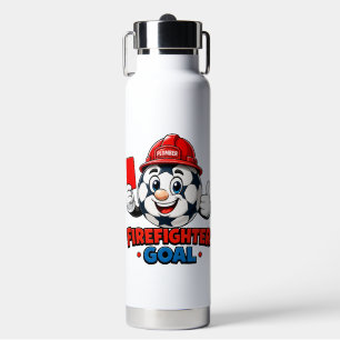 Firefighter Soccer Referee Mascot Water Bottle