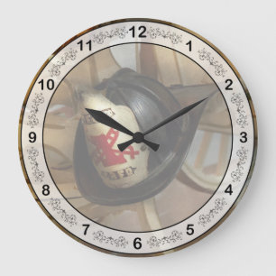 Firefighter - Somewhere to hang hat Large Clock