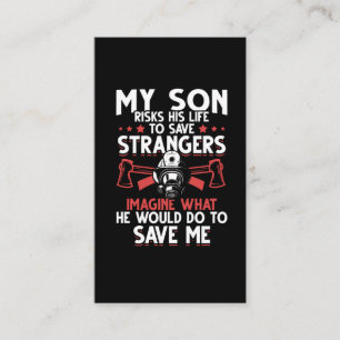 Firefighter Son Proud Mum Family Rescue Business Card