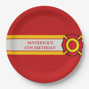 Firefighter Sound The Alarm Birthday Paper Plate