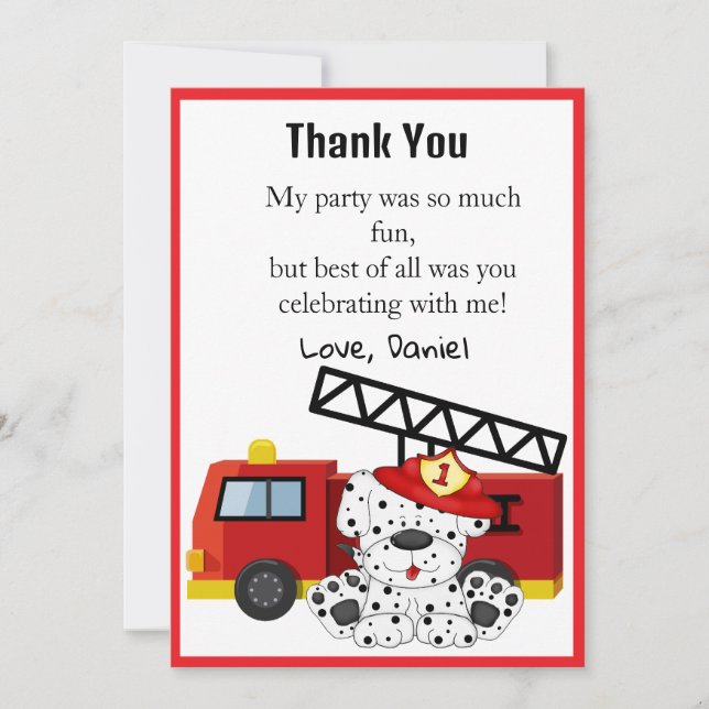 Firefighter Sound the Alarm Thank You Card (Front)