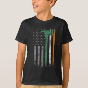 Firefighter St Patrick Day Vintage Axes American F T-Shirt