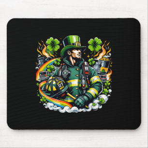 Firefighter St Patricks Day Men Fireman Fire Depar Mouse Mat