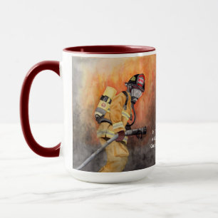 Firefighter Station Number Fireman Custom Text Mug