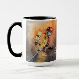 Firefighter Station Number Fireman Custom Text Mug