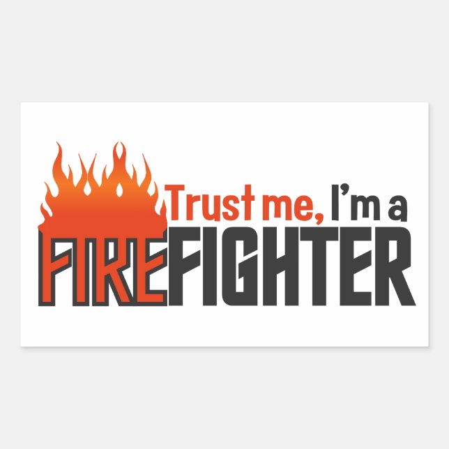 Firefighter stickers, customisable rectangular sticker (Front)