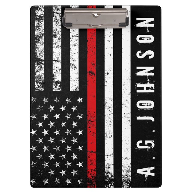 Firefighter Styled Distressed USA Flag Customised Clipboard (Front)