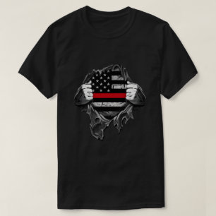 Firefighter Support Patriotic Distressed USA Shirt
