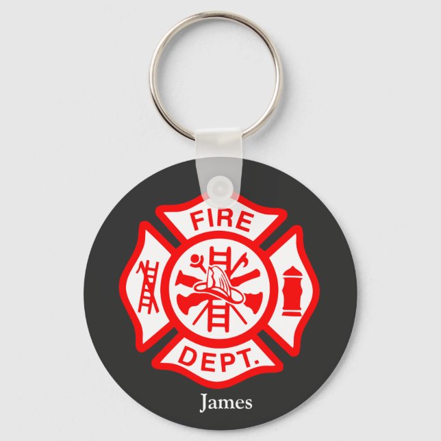 Firefighter Symbol Fireman Logo Key Ring (Front)