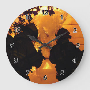 Firefighter Team Large Clock