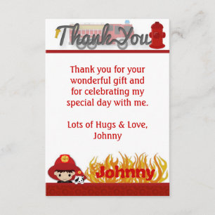FIREFIGHTER Thank You 3.5"x5" (FLAT style) FF01B